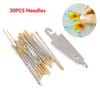 30pcs Mix Size Cross Stitch DIY Large Eye Stainless Steel Sewing Needles Threader