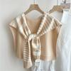Striped Knitted Shawlette for Women - Spring/Autumn Fashionable and Lightweight Neck & Shoulder Cover