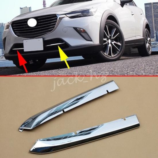 Chrome Front Bumper Grill Grille Trims Cover For Mazda CX3 2016-2024