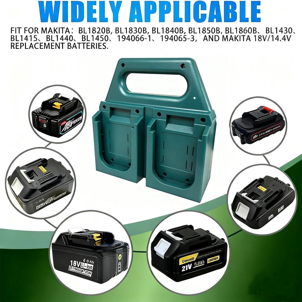 Крепежные устройства Стойка для хранения аккумуляторов 4 слота/6 слотов 3D-печать Держатель для аккумуляторного инструмента Основание Прочное Ударопрочное для Makita 18V