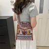 Stylish One Boho Chic Embroidered Crossbody Bag for Women Adjustable Strap Foldable Design with Zip Closure