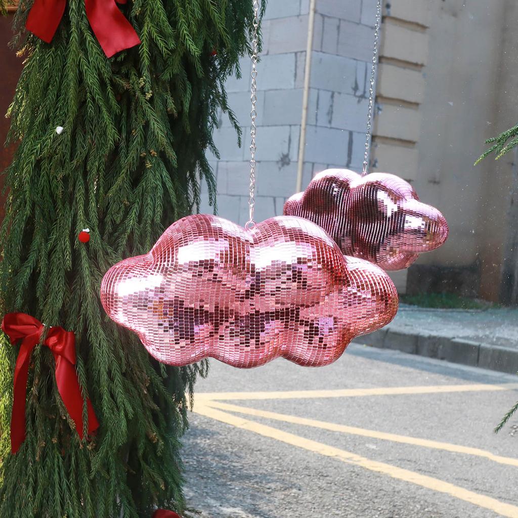 Ретро Облако Форма Диско Шары Подвесное Украшение Светоотражающие Зеркальные Шары с Цепочкой для Фестивальных Вечеринок и Декораций для Мероприятий