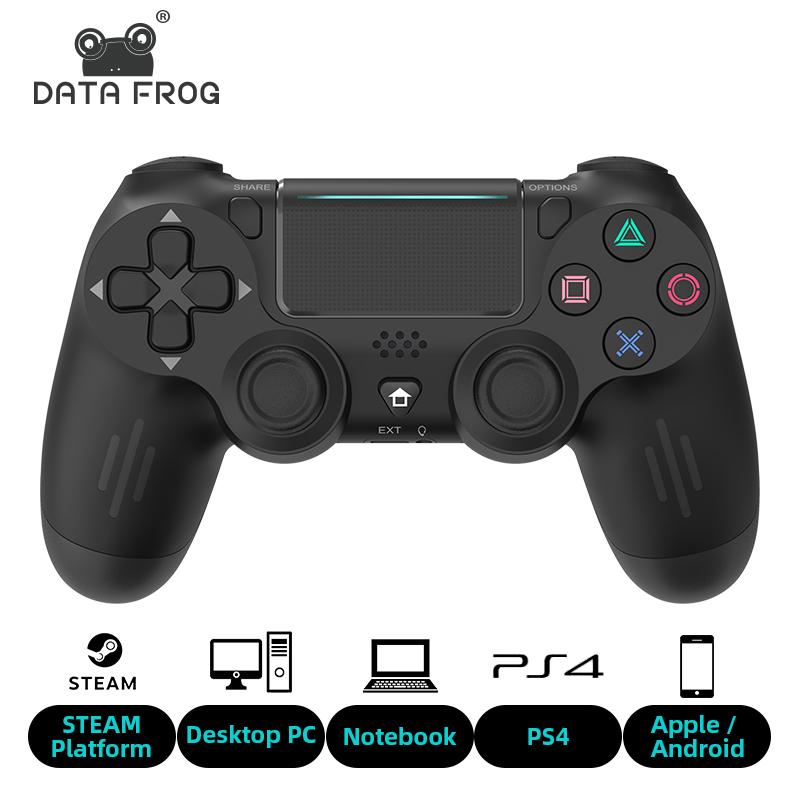 DATA FROG Беспроводной Bluetooth-контроллер для контроллера PS4, удаленный геймпад, совместимый с игровым джойстиком PS4/Slim/Pro с двойной вибрацией для ПК