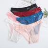 Girls' Underwear Pure Cotton Crotch Low Waist Lingerie Women's Thongs Sexy Mesh Briefs Transparent Seamless Bikini Panties