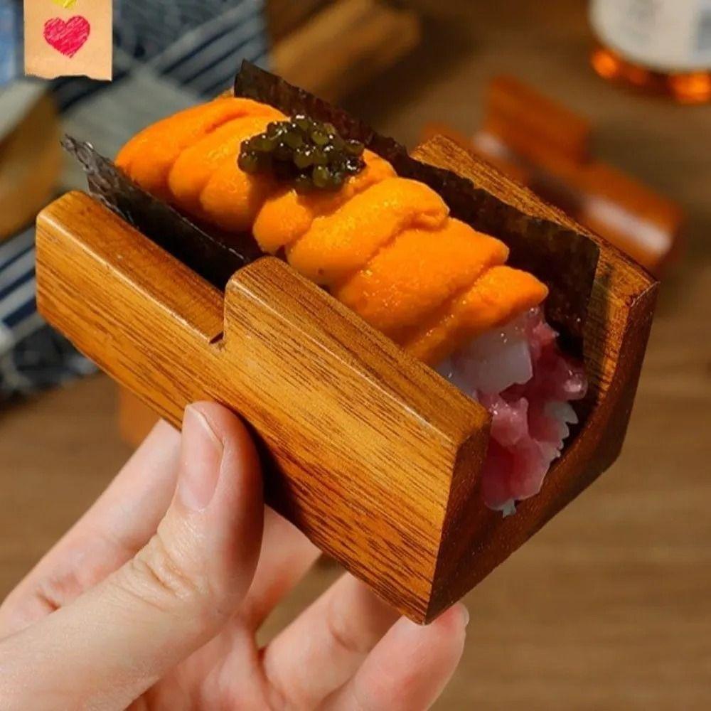 Japanese Style Walnut Sushi Rack Thickened Sushi Boat Creative Sushi Stand Dessert Display