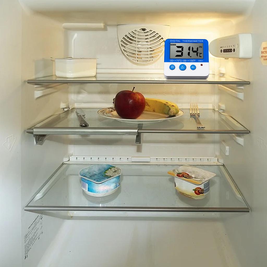 Цифровой термометр для холодильника с сигнализацией и ЖК-дисплеем максимальной и минимальной температуры, термометр для холодильника и морозильника для использования в помещении и на улице