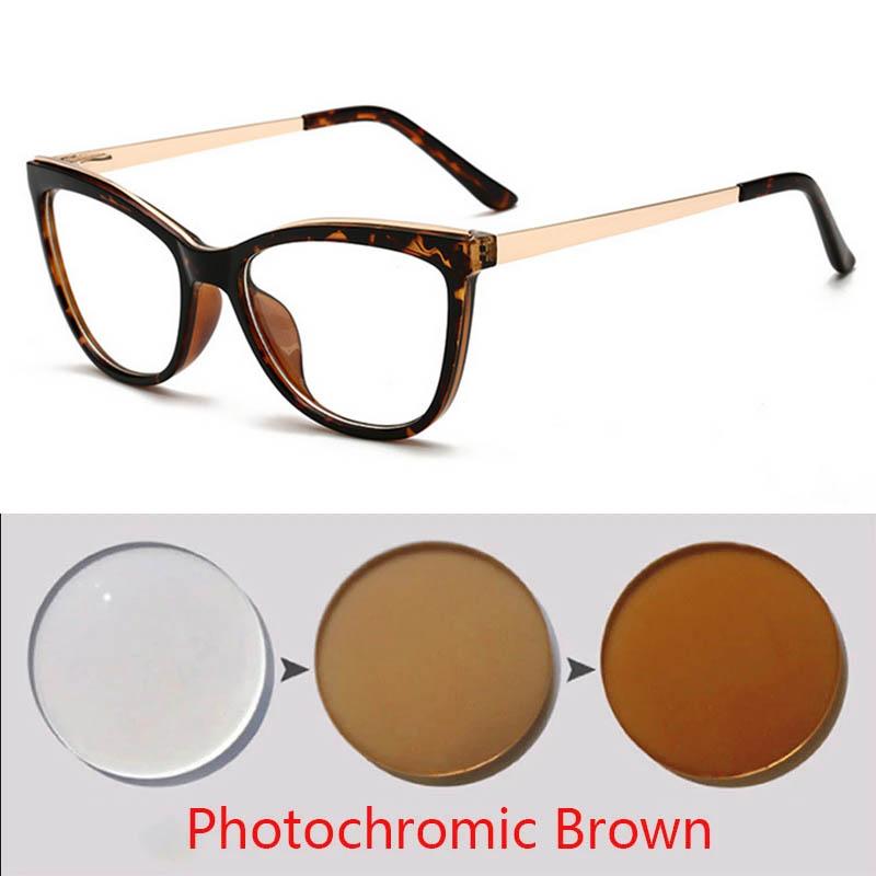 Diopter 0 -0.5 -0.75 -1.0 -1.5 -2.0 -3.0 To -8.0 Myopia Glasses Anti Blue Light Cat Eye Big Frame Prescription Eyewear