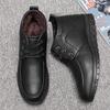 Men's Cotton Shoes Warm Leather Shoes Casual Velvet Thickened Shoes Non-slip Men's Snow Boots Winter Men's Shoes