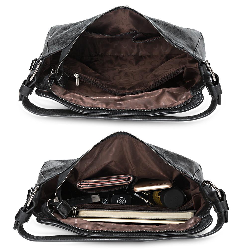 Элегантная женская сумка Zency из натуральной кожи, со съёмным ремнём на плечо