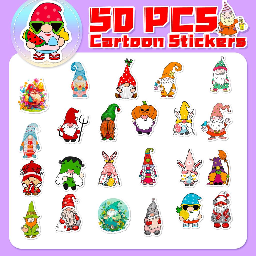 50 Мультяшных Наклеек Гном Рождественский Гном Эльф Наклейки Гном