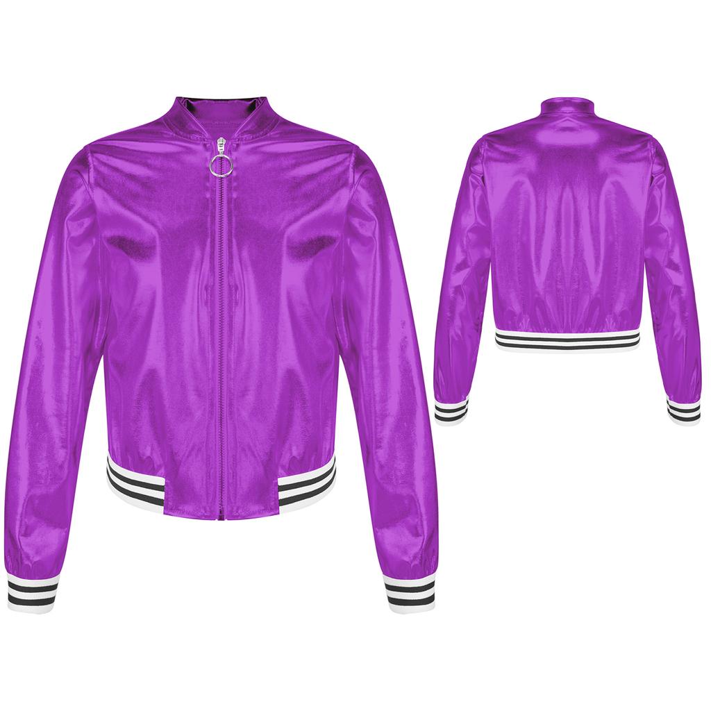 Детская бронзовая тканевая куртка для девочек, пальто, топ в стиле хип-хоп, джаз, современный танцевальный топ, костюм для дискотеки