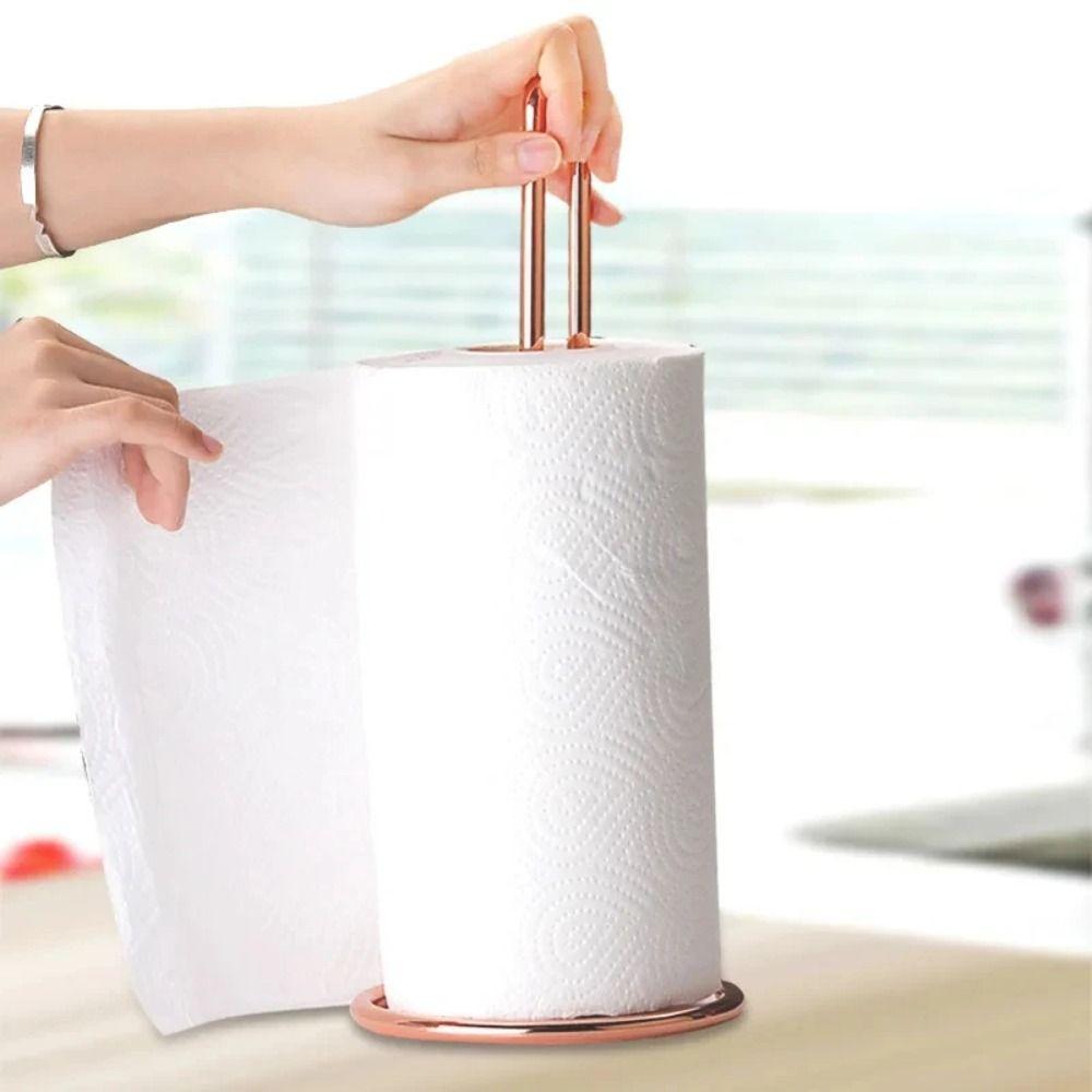 Portable Roll Paper Towel Holder Kitchen Vertical Napkins Rack New Bathroom Tissue Stand