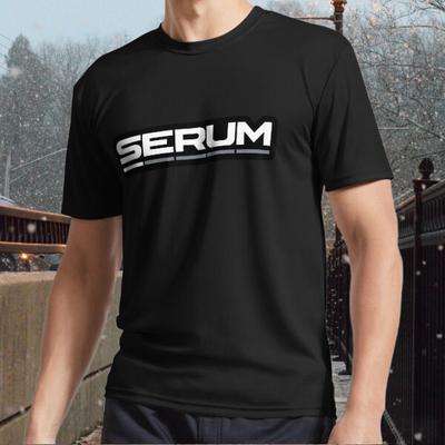 Новый логотип Serum на черной спортивной футболке Логотип Мужская футболка смешной размер от S до 5XL