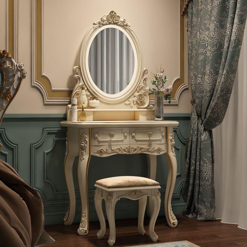 Wangdins Multi-Purpose Princess Vanity Table: European-Style Dressing Table & Makeup Desk for Bedroom.