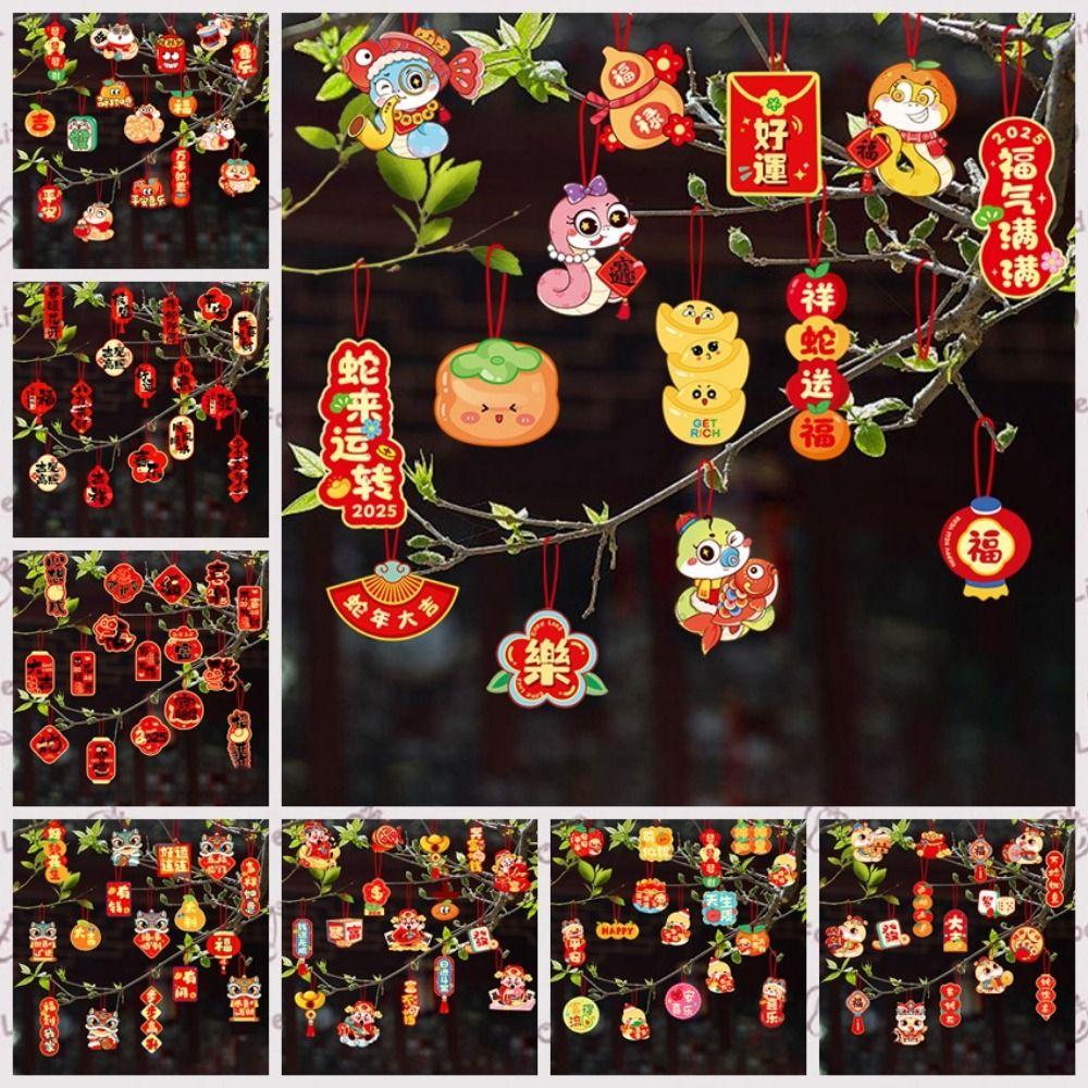 Zodiac Snake Snake Year Hanging Pendants Chinese Style Potted Plants Hanging Card  Spring Festival