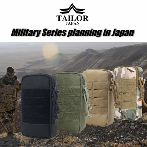 TAILOR JAPAN Tactical Pouch, Military Pouch, Airsoft Pouch, Military Bag, Outdoor Sports, Smartphone, Small Item Storage, Airsoft, Velcro, MOLLE Compa