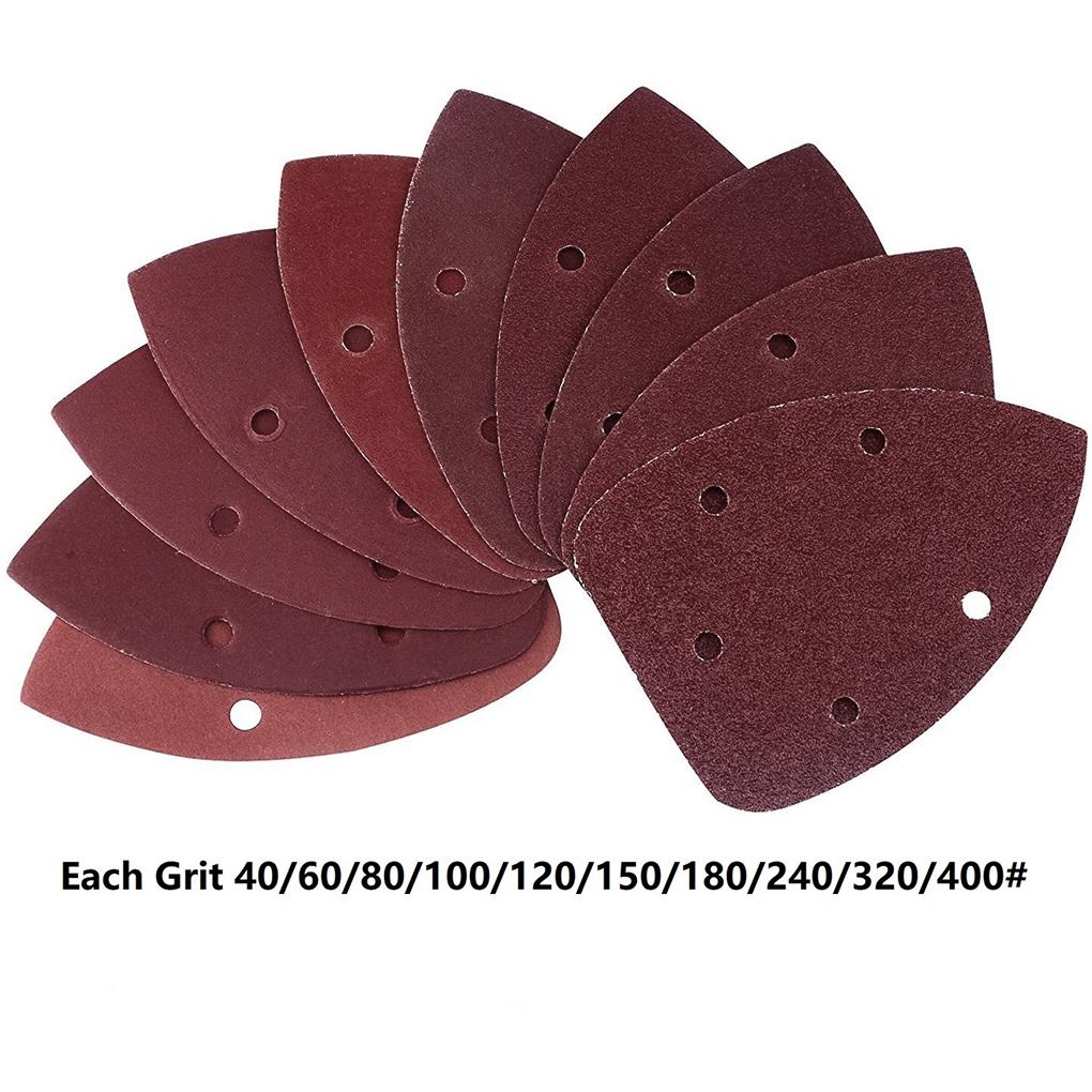 10x Sanding Palm Sheet Sander Pads Polish Sandpaper Grit Abrasive Discs Abrasive