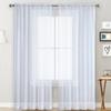 1pc Solid Color Terylene Through Pole Transparent Window Screen, Simple Curtain Decoration for Living Room and Bedroom