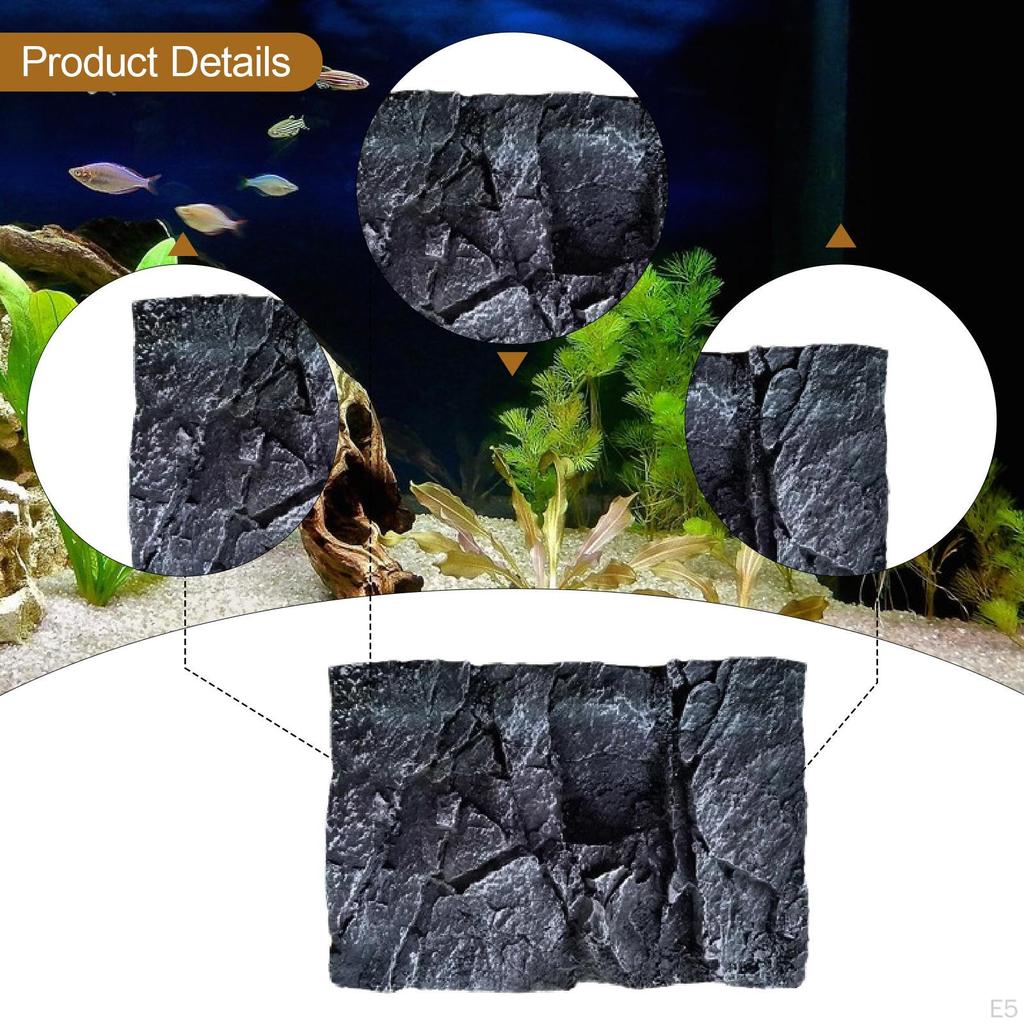 3D Скальный фон для аквариума Террариумный фон Легко установить Замена Симуляция для