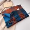 2024 New Classic Color Warmth Simplicity Blocked Small Checkered Scarf Shawl Suitable for Both Men and Women