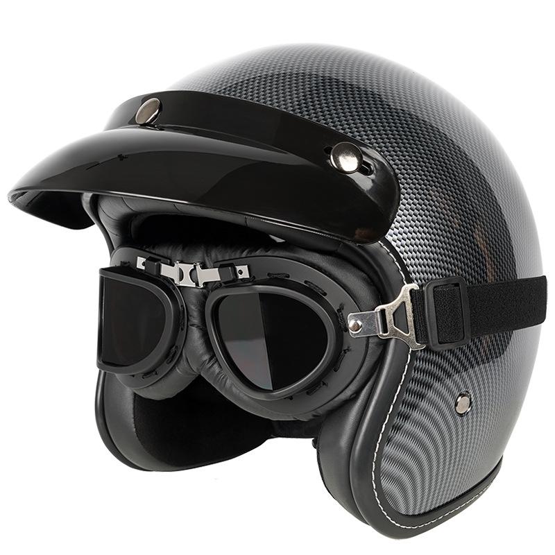 3C Certified Retro Harley Prince Cruising Motorcycle Helmet Leather Helmet For Men And Women All Season Motorcycle Electric Vehicle 3/4/5