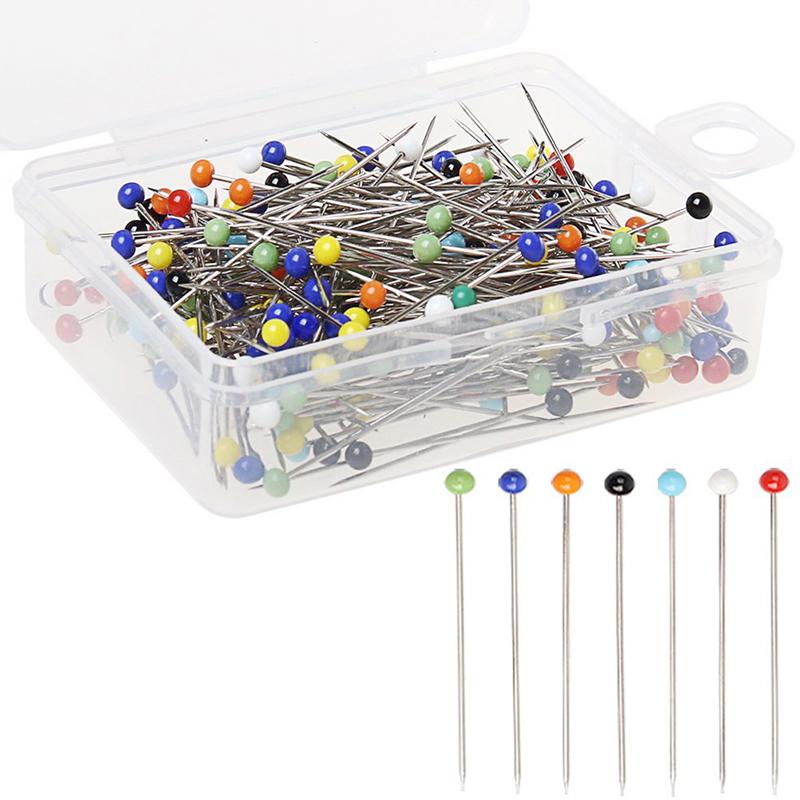 100 шт./кор., красочные круглые жемчужные головки, маленькие длинные булавки для шитья, иглы для шитья, маркеры для шитья, швейные инструменты, ремесло DIY