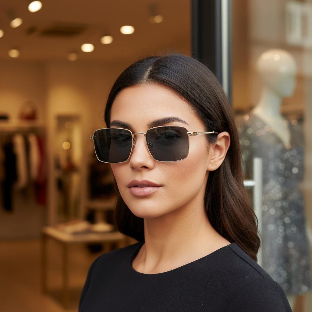 Screw Square Sunglasses New Personality Fashion Sun Glasses Retro Metal Trend Women's Sunglasses High-end Sense For Men 7132