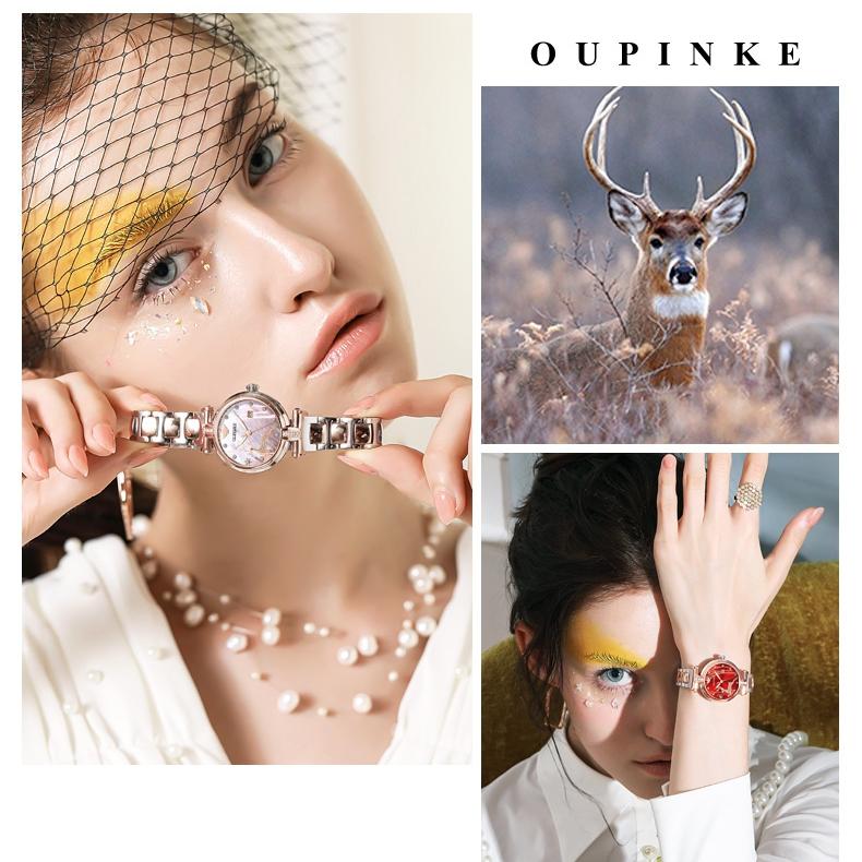 OUPINKE Часы Модный бренд Автоматические механические часы Водонепроницаемые женские часы