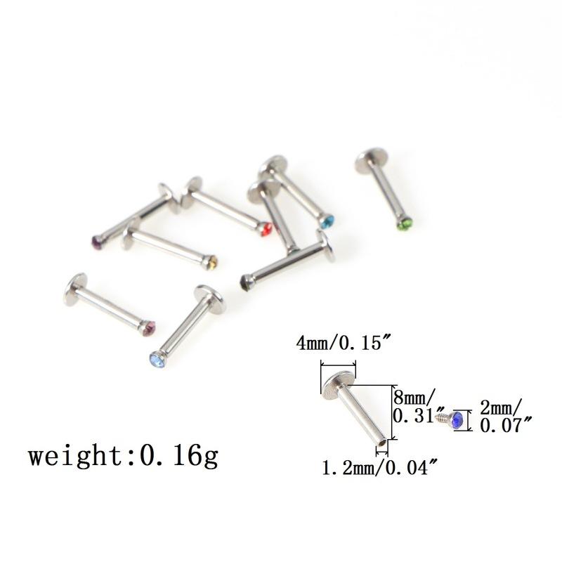 RUI RUI YU, 10 шт., разноцветные гипоаллергенные серьги-гвоздики из нержавеющей стали с губной губой, серьги-гвоздики на козелке