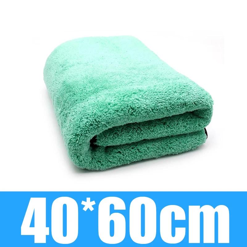 1400GSM Коралловый флис Делюкс Микрофибровое полотенце для мойки автомобиля Плюшевая чистящая сушильная ткань Ткань для ухода за автомобилем Детейлинг Полировка