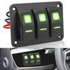ON/OFF Lights Auto Accessories With Icon Sticker Car Truck Marine Ship Circuit Breaker DC 12V/24V 3 Gang Rocker Switch Panel