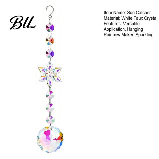 Reflective Light Catchers Faux Crystal Sun Catcher, Hanging Prism Suncatcher, Snowflake Rainbow Maker Pendant Unique Housewarming Gift for Her Window,