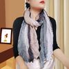 Trendy Gradient Cotton-Linen-Silk Scarf/Shawl for Women - Sun Protection & Dual-Use for All Seasons