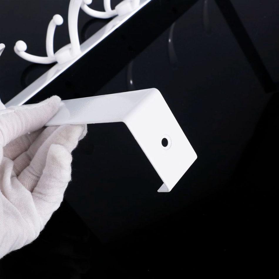 Дверной крючок из нержавеющей стали, белый, черный, настенный, для ванной комнаты, спальни, ключей, шляпы, пальто, одежды, полотенец, вешалка для хранения, 5 рядов крючков