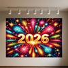 Black Gold New Year Background Banner Glitter 2026 Happy New Year Backdrop Supplies Balloons New Year Party Decoration Gifts