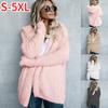 Autumn and Winter Jacket Women's Long Sleeve Plush Cardigan Loose Hoodie Sweater