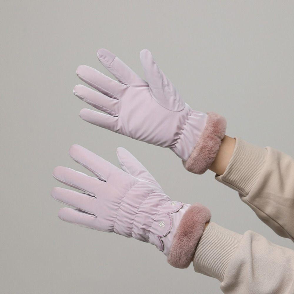 Водонепроницаемые велосипедные перчатки Нескользящие теплые перчатки Модные женские лыжные перчатки