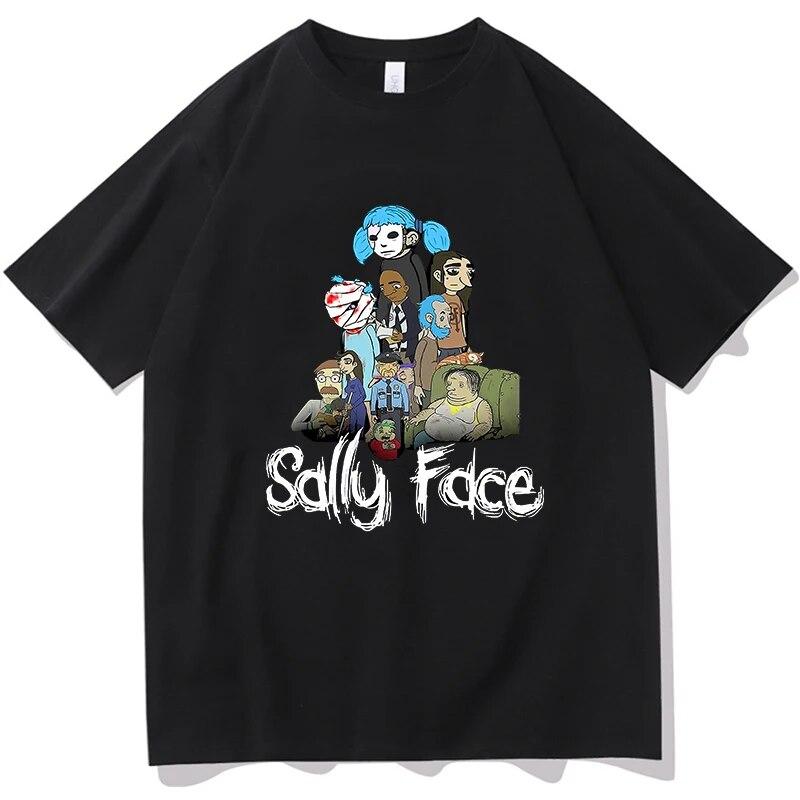 2023 Sally Face TShirt Game Shirt Harajuku Anime Clothes Women Unisex Fashion Casual Short-sleeve Tees TShirt Camisetas Streetwear