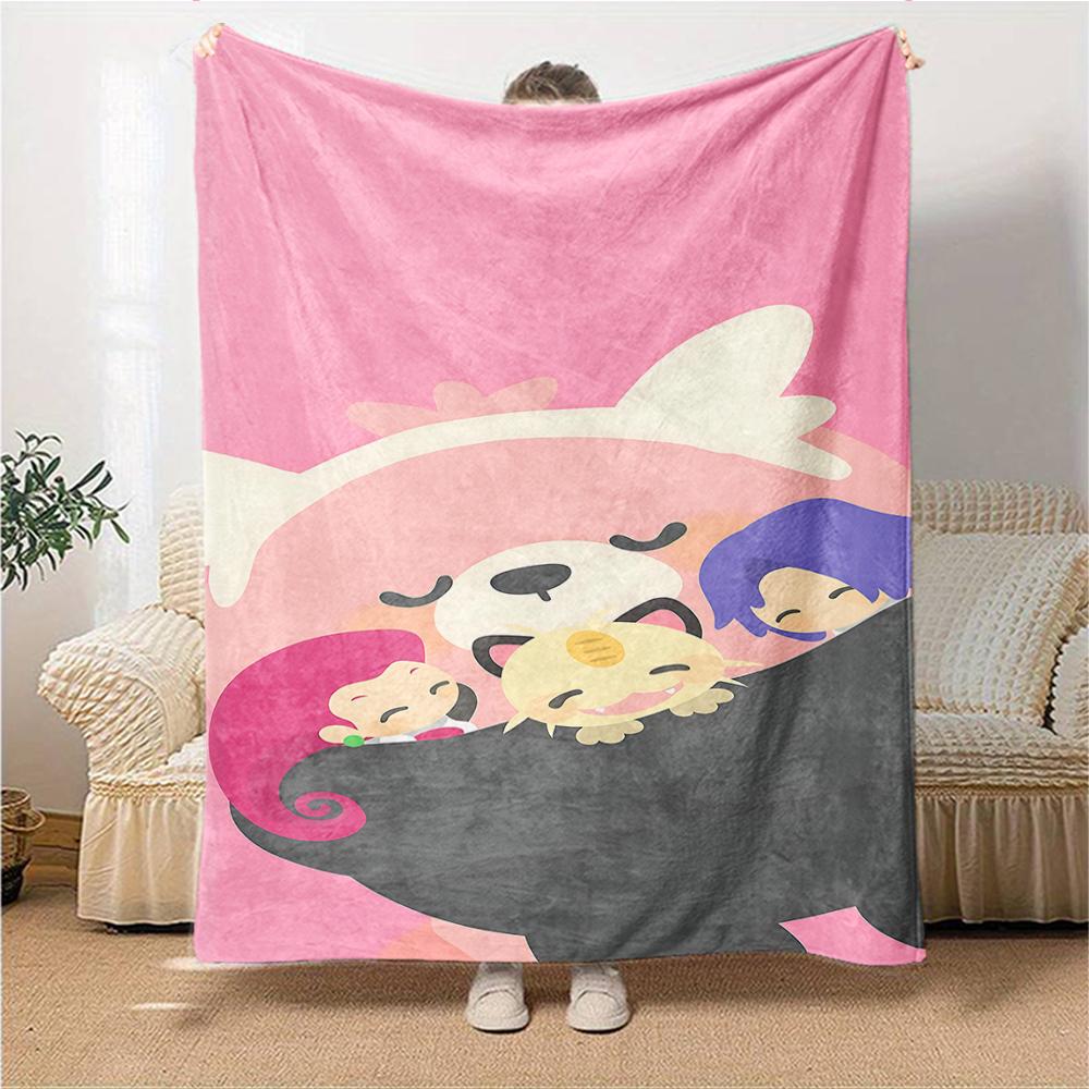 1Pc Kawaii Fantasy Creatures Blanket For Couch Bed Plush Cozy Fuzzy Blanket Super Soft Warm Blankets For Fall And Winter 0918236