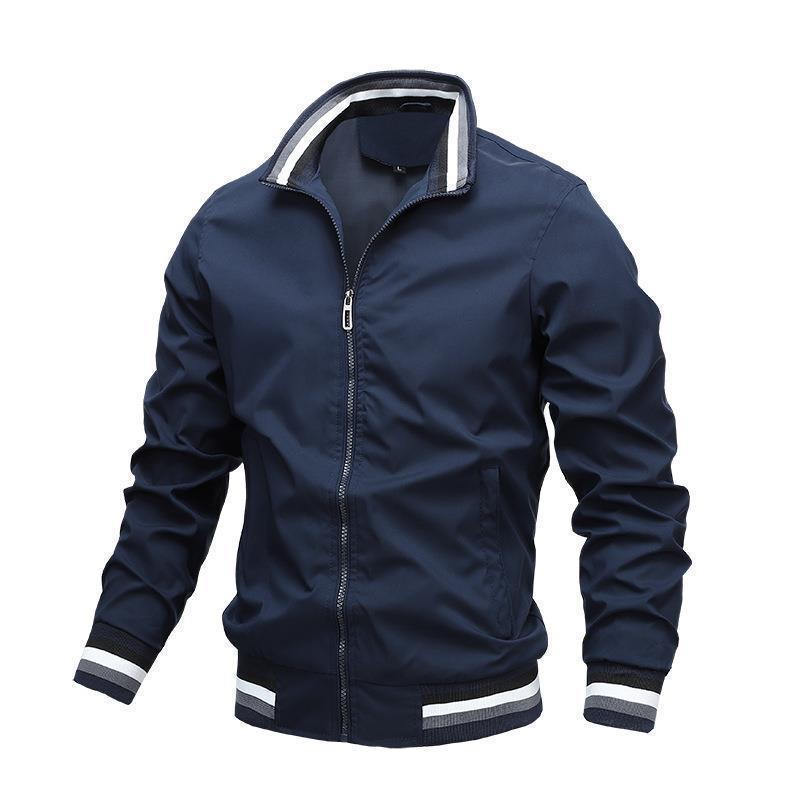 Autumn Men's Casual Solid Color Jacket Set