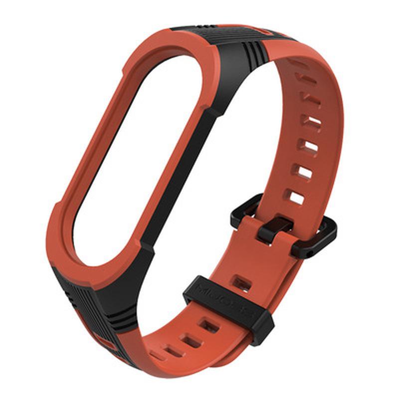 Сменный ремешок для Mi Band 5/6, двухцветный, оригинальный дизайн, силиконовый ремешок для часов, ремешок для часов из ТПУ с плоским отверстием CS