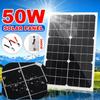 18V Portable Solar Cell Board Crocodile Clips Car Charger Solar Panel Battery Charger 50W For Phone RV Car Boat Yacht Outdoor