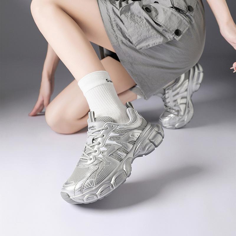 Augustine Silver Dad Shoes Women's 2025 New Summer Platform Paris Sports Shoes Soft Sole Light Casual Shoes