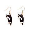 1 пара стильных сережек-капель, сладкий подарок на день рождения, 6 цветов, серьги-крючки с рисунком кота для девочек