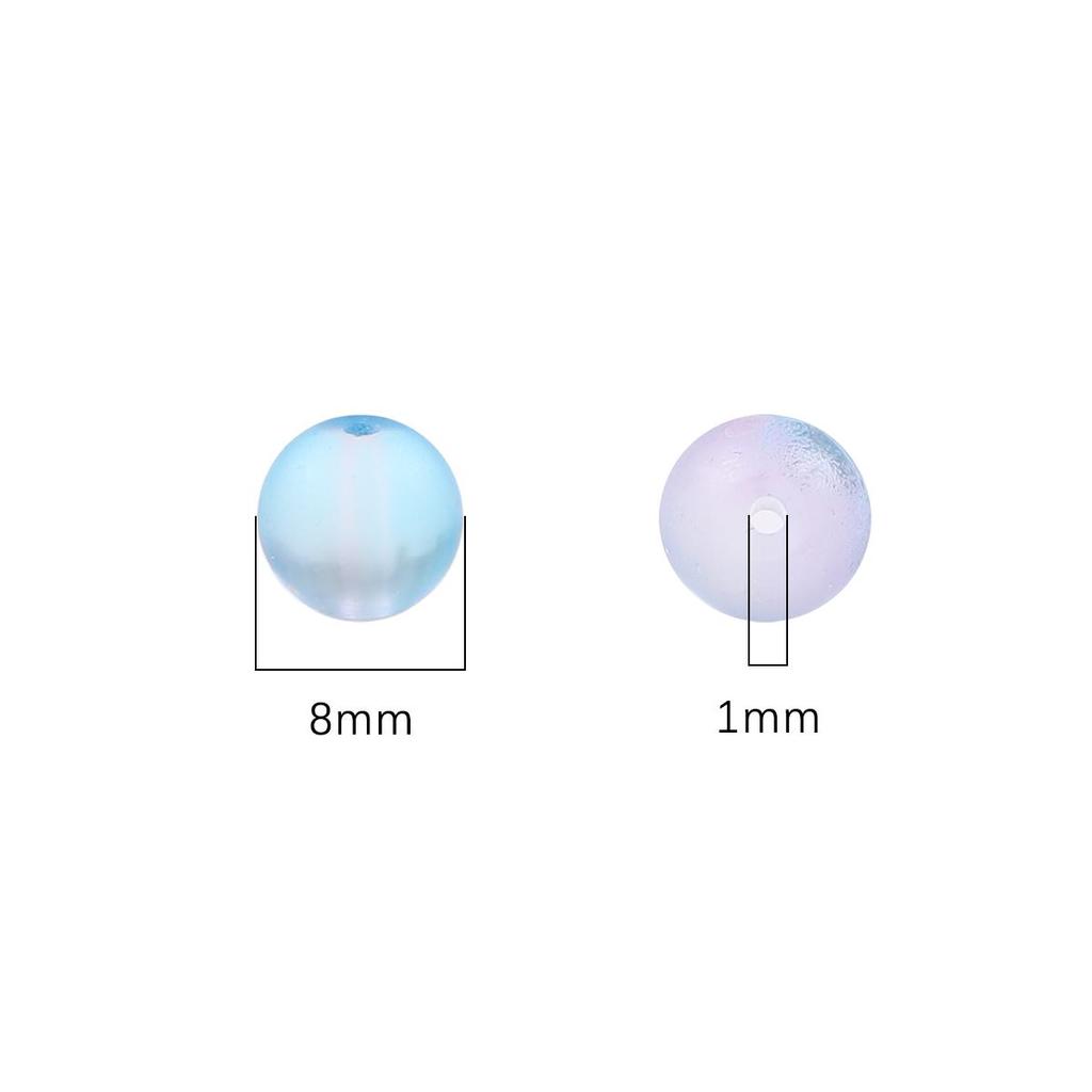 50Pcs 8mm Multicolor Transparent Frosted Glass Loose Beads With Gold Foil For Jewelry Decoration Making DIY Necklace Bracelet Earring