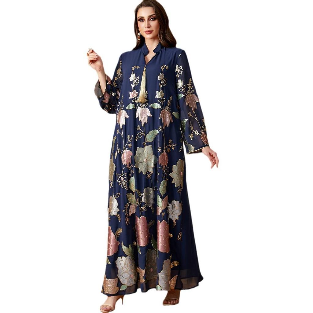 Middle East Sequin Embroidered Women's Tassel Robe - Dubai Fashion