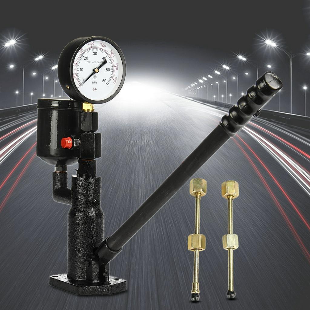 Бар/PSI 0-60 МПа Сталь 1 л Поп Дизель/Форсунка Тестер Давления Двойная Шкала Считывающий Манометр Черный Трубка Высокого Давления Диагностический