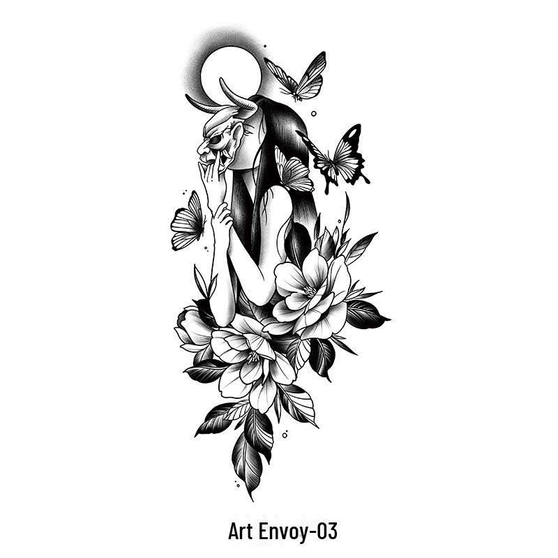 "Waterproof Semi-Permanent Herbal Tattoo Stickers for Men and Women - Durable Text Simulation Spot Tattoos"