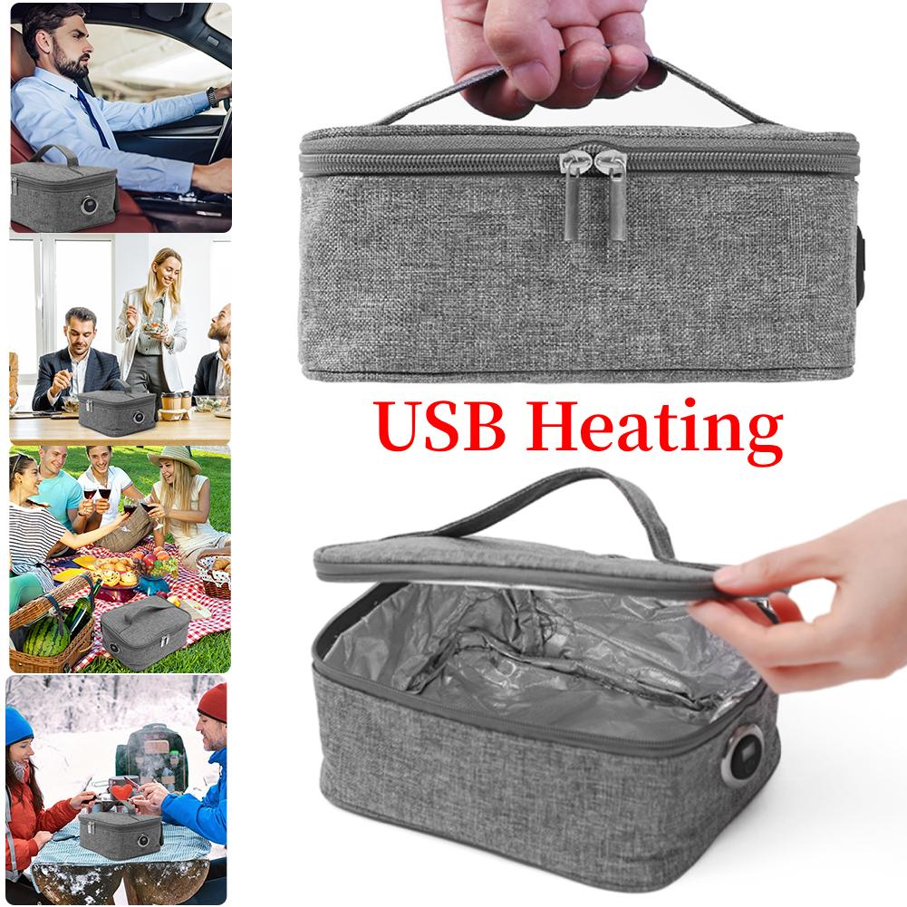 USB-перезаряжаемая термосумка для обеда Водонепроницаемая электрическая сумка для обеда Электрическая сумка с подогревом 3 уровня нагрева Электрическая термосумка для обеда