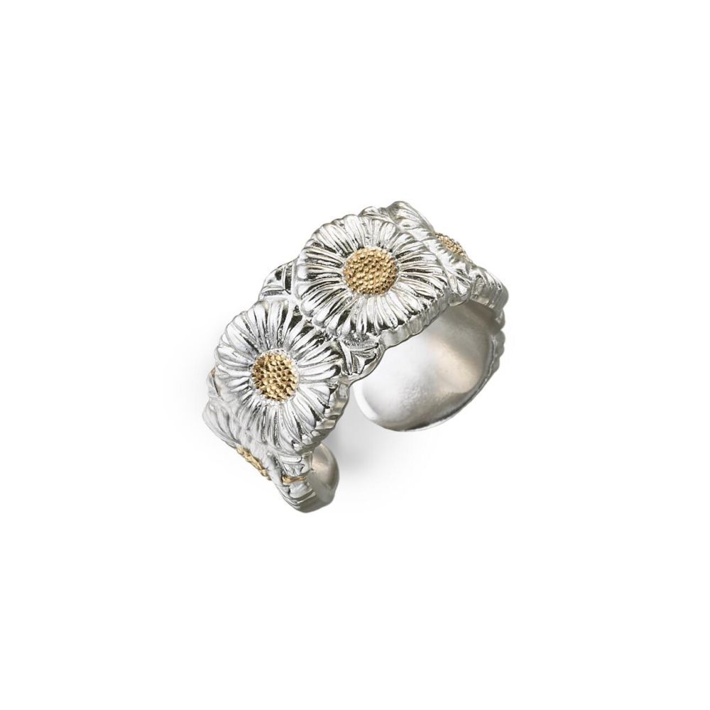 Small Daisy Ring Women's New Open Ring Gold-plated Diamond Cloth Ring